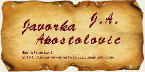 Javorka Apostolović vizit kartica